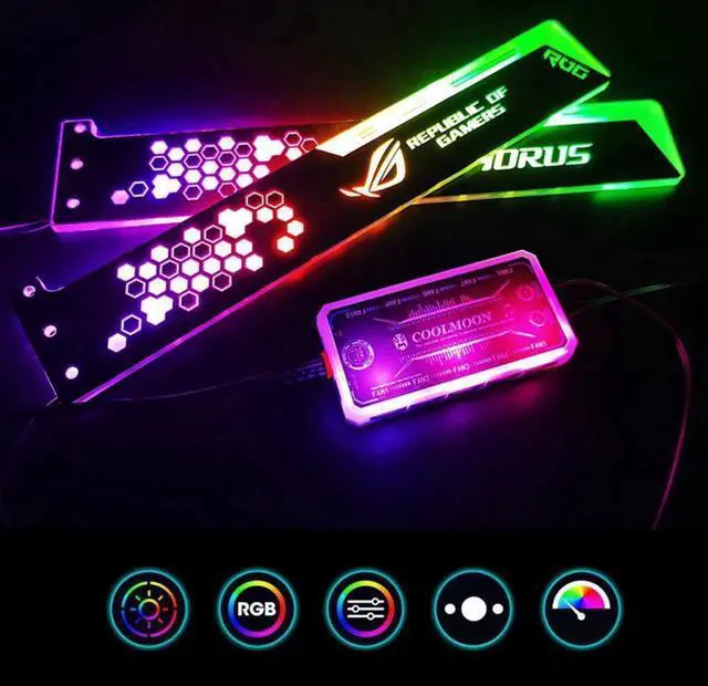 Main image of Graphics Card Bracket Luminous Strong Structure RGB 12-color LED GPU Support for Computer