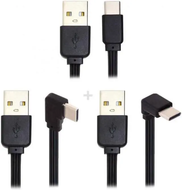 Main image of Aomoproing 3pcs/lot 13cm USB 2.0 Type-A Male to USB-C Type-C Male Angled Data Flat Slim FPC Cable for FPV & Disk & Phone