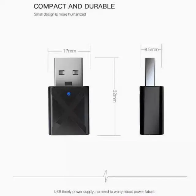 Alt view image 4 of 5 - USB Bluetooth transmitter receiver 2-in-1 Wireless Audio Adapter 5.0 TV computer car