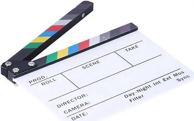 Alt view image 4 of 4 - Colorful Director Clapperboard Movie Film Slate Clapper Board Cut Action Scene