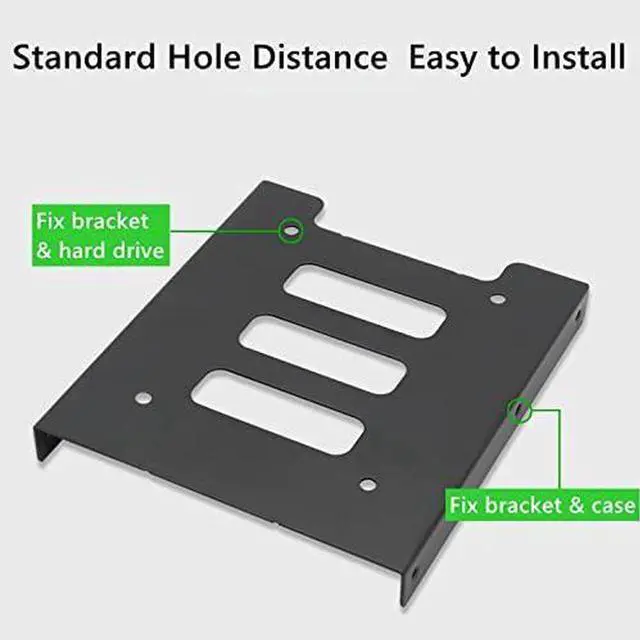 Alt view image 5 of 6 - 2.5 to 3.5 inch SSD Mounting Bracket HDD Metal Adapter Dock Laptop Hard Drive Holder for 2.5" SSD HDD PC Computer Server (2PCS)