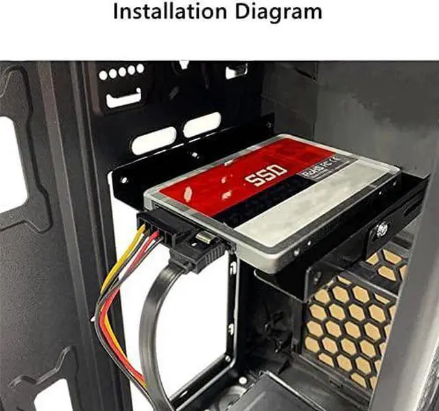 Alt view image 2 of 6 - 2.5 to 3.5 inch SSD Mounting Bracket HDD Metal Adapter Dock Laptop Hard Drive Holder for 2.5" SSD HDD PC Computer Server (2PCS)