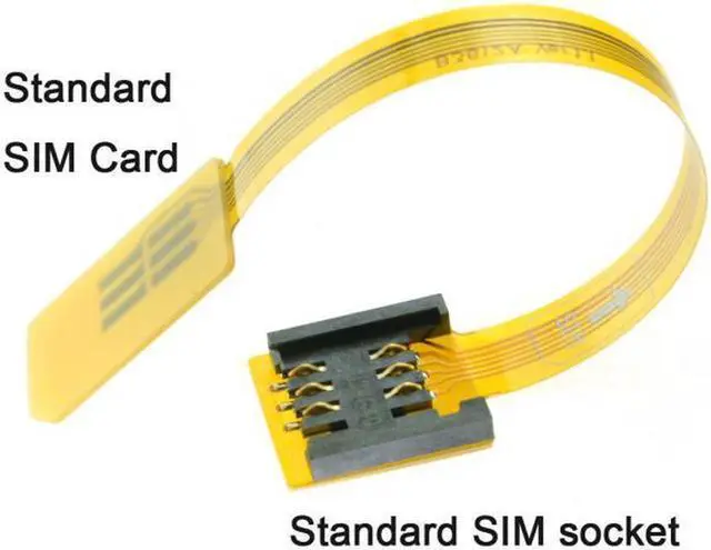 Alt view image 4 of 7 - Aomoproing  GSM CDMA Standard UIM SIM Card Kit Male to Female Extension Soft Flat FPC Cable Extender 10cm