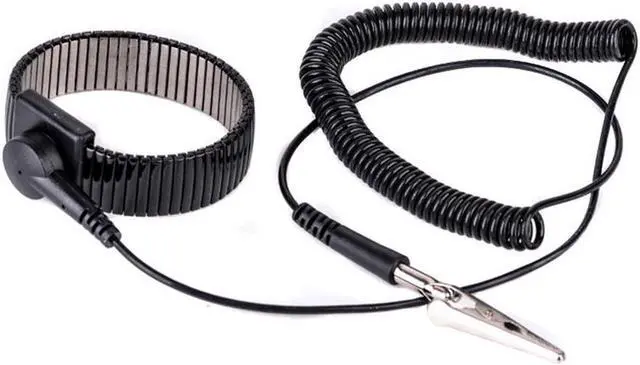 Main image of Flexible PU Cable Metal Anti-static Anti-friction Adjustable Strap Grounding Bracelet Metal Wire Wrist Band