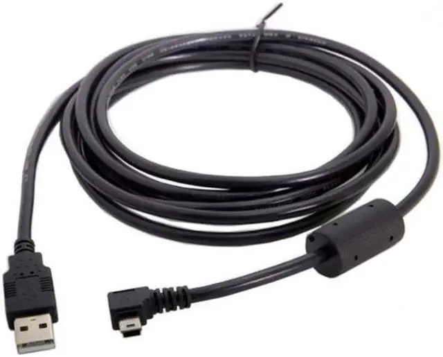 Alt view image 2 of 7 - Aomoproing Mini USB B Type 5pin Male Left Angled 90 Degree to USB 2.0 Male Data Cable with Ferrite 3.0m