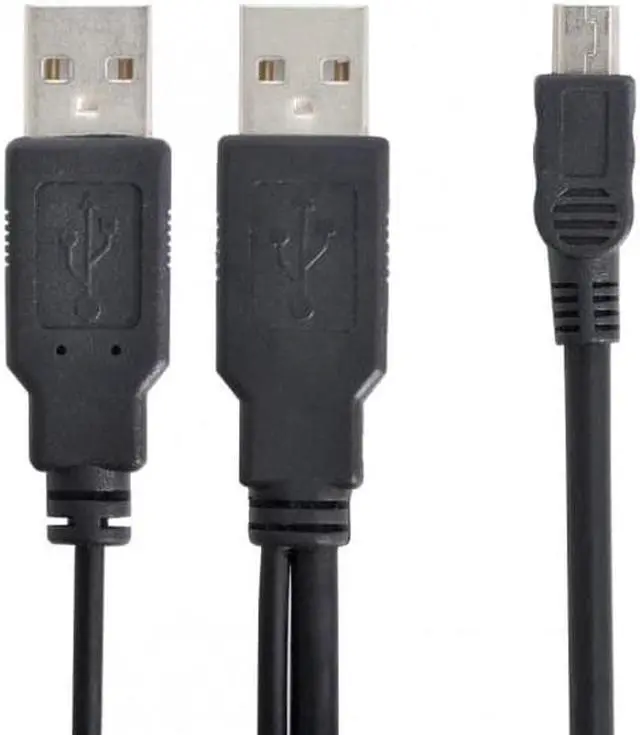Alt view image 3 of 7 - Aomoproing USB2.0 Dual Two A type Male to Mini 5-Pin male Y Cable for Hard Disk Drive Case