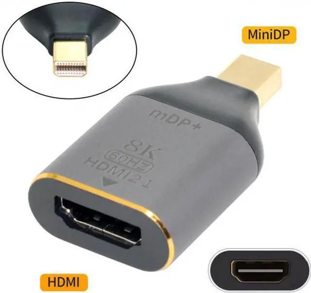 Alt view image 4 of 7 - Aomoproing Mini DisplayPort 1.4 Source to HDMI 2.0 Display 8K 60hz UHD 4K Mini-DP to HDMI Male Monitor Adapter Connector