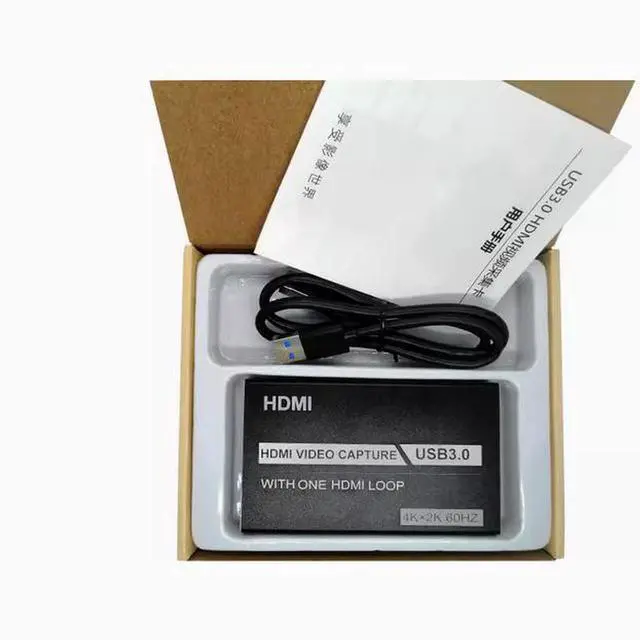 Alt view image 2 of 5 - USB video capture card 1080 loop out HDMI with audio microphone HD game live recording box