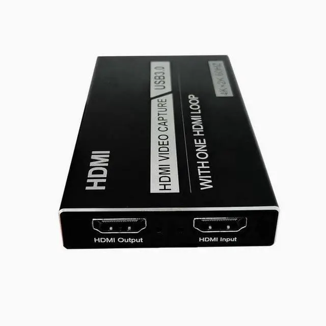 Alt view image 4 of 5 - USB video capture card 1080 loop out HDMI with audio microphone HD game live recording box