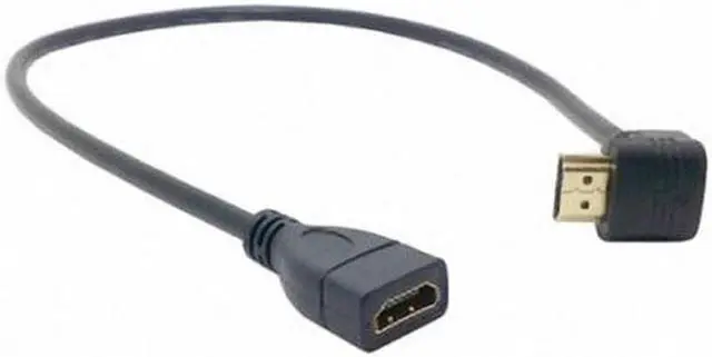 Alt view image 7 of 7 - Aomoproing  Up Angled 90 Degree Connector HDMI 1.4 with Ethernet & 3D Type A male to A female Extension Cable 0.5m