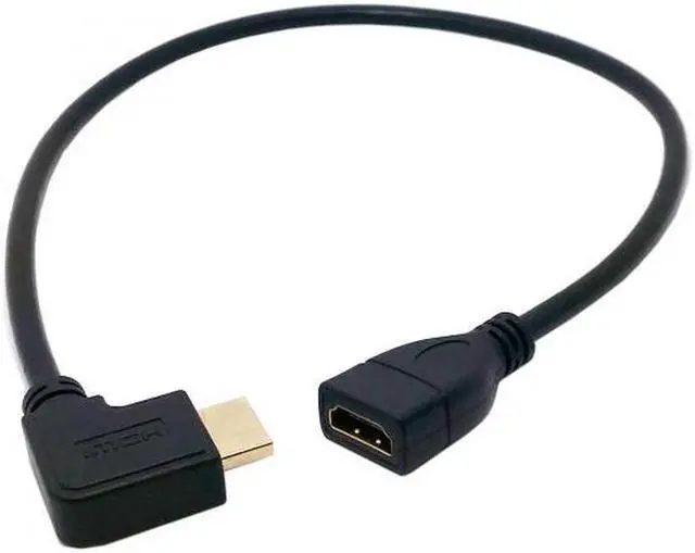 Alt view image 3 of 7 - Aomoproing Left Angled 90 Degree Connector HDMI 1.4 with Ethernet & 3D Type A male to A female Extension Cable 0.5m