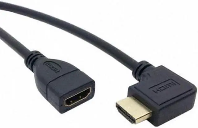 Alt view image 6 of 7 - Aomoproing Right Angled 90 Degree Connector HDMI 1.4 with Ethernet & 3D Type A male to A female Extension Cable 0.5m