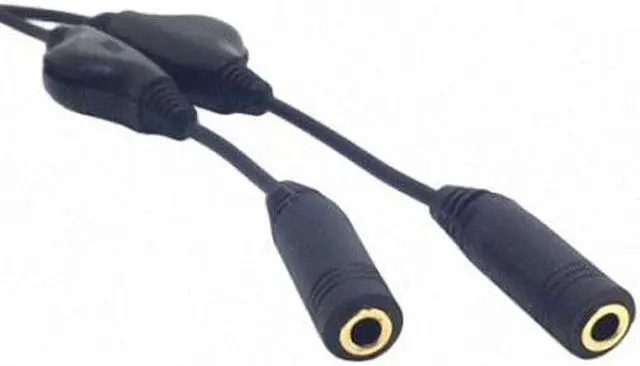 Alt view image 2 of 7 - Aomoproing 3.5mm Stereo Male to Double 3.5mm Female Audio Headphone Y Splitter Cable with Volume Control Switch