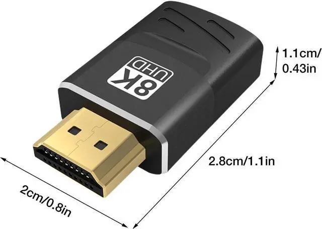 Alt view image 6 of 7 - HDMI Coupler HDMI Male to Female Connector 8K HDMI to HDMI Adapter,Compatible with HDTV Roku TV Stick Chromecast Nintendo Switch Xbox One Playstation PS4 Laptop PC- 1 Pack