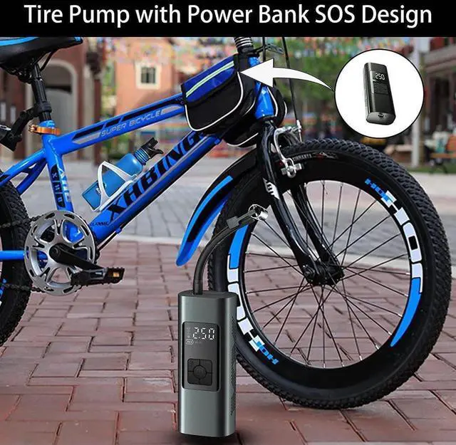 Alt view image 3 of 7 - Tire Inflator Portable Air Compressor for Car Tires 12 Volt Electric Car Air Pump Rechargeable 6000mA 140PSI Tire inflator Pump with Pressure Gauge Auto-Off for Car Bike Balls, Power Bank SOS