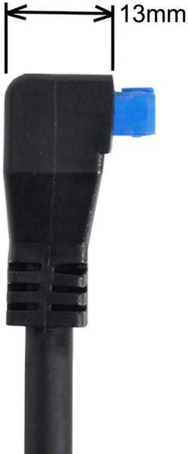 Alt view image 4 of 6 - Aomoproing USB 3.0 Single Port A Female Screw Mount Type to Up Angled Motherboard 20pin Header Cable 90 Degree