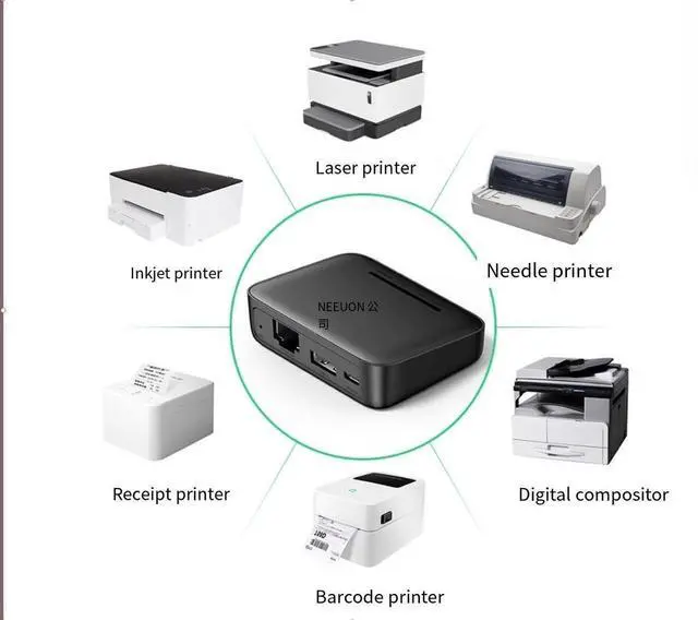 Alt view image 3 of 6 - ugreen printer network sharer service wireless receive automatic no-switch wired usb retrofit wifi module connection LAN share one drag more than one drag two computer print box