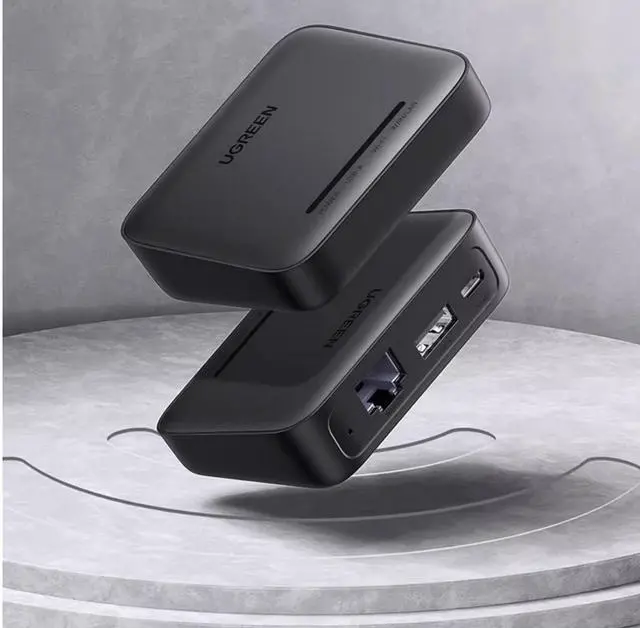 Alt view image 6 of 6 - ugreen printer network sharer service wireless receive automatic no-switch wired usb retrofit wifi module connection LAN share one drag more than one drag two computer print box