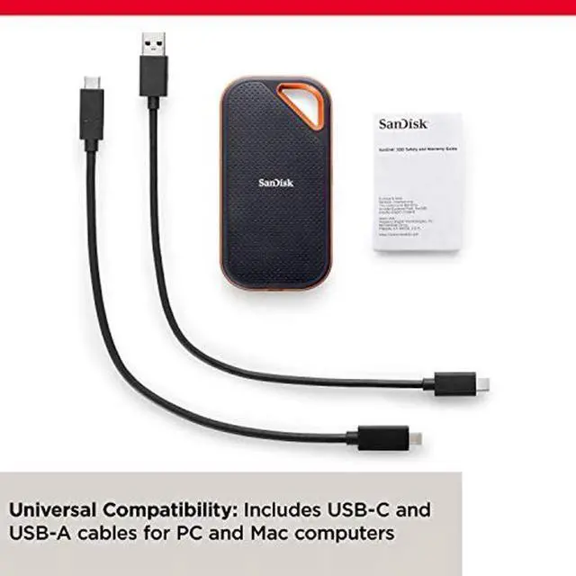 Alt view image 4 of 5 - San-Disk 1TB Extreme PRO Portable SSD - Up to 2000MB/s - USB-C, USB 3.2 Gen 2x2, IP65 Water and Dust Resistance, Updated Firmware - External Solid State Drive - SDSSDE81-1T00-G25