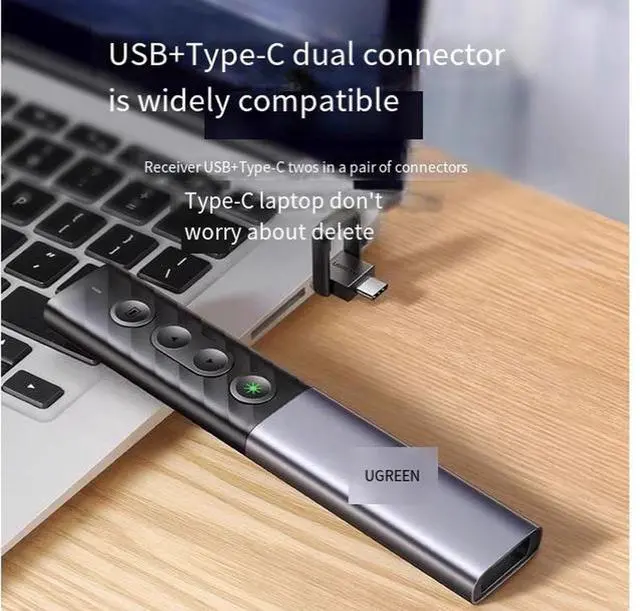 Alt view image 2 of 7 - PPT Electronic green Laser page turning pen for teacher lectures Multi-functional charging projection slide media control flip through remote control for typec computers