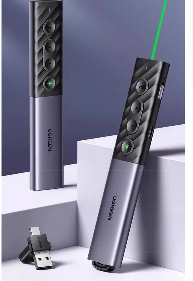 Main image of PPT Electronic green Laser page turning pen for teacher lectures Multi-functional charging projection slide media control flip through remote control for typec computers