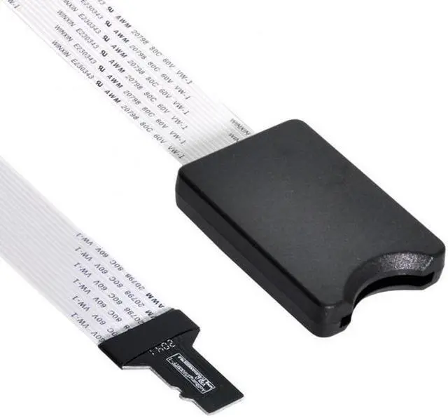 Alt view image 2 of 7 - Aomoproing Micro-SD TF Memory Card Kit Male to SD Female Extension Soft Flat FPC Cable Extender 25cm