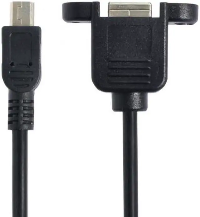 Alt view image 6 of 7 - Aomoproing Mini USB 5pin Male to USB B Female Panel Mount Type Cable With Screws