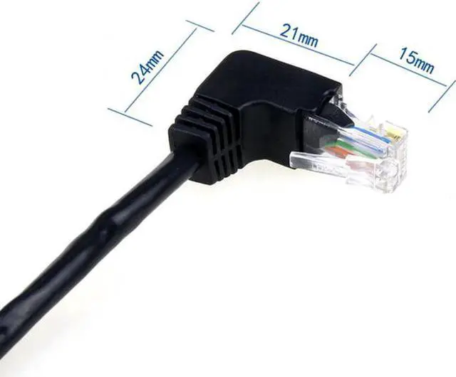 Alt view image 2 of 7 - Aomoproing  Down Angled 90 Degree 8P8C FTP STP UTP Cat 5e Male to Female Lan Ethernet Network Extension Cable 50cm