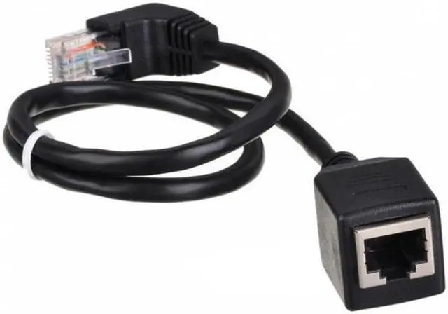 Main image of Aomoproing  Down Angled 90 Degree 8P8C FTP STP UTP Cat 5e Male to Female Lan Ethernet Network Extension Cable 50cm