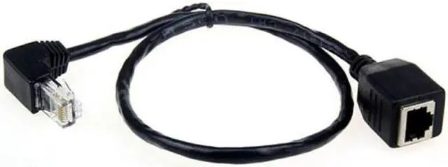 Alt view image 7 of 7 - Aomoproing  Down Angled 90 Degree 8P8C FTP STP UTP Cat 5e Male to Female Lan Ethernet Network Extension Cable 50cm