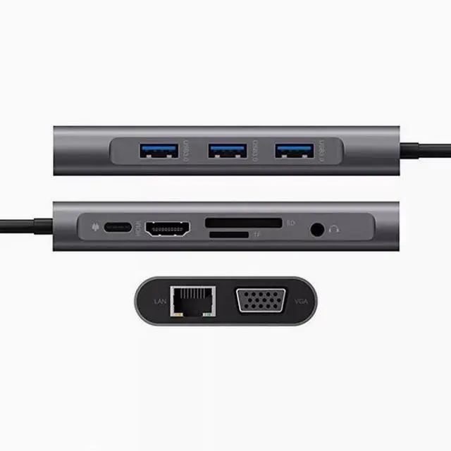 Alt view image 3 of 5 - Type-C 10-in-1 HUB Dock 10 in 1 Laptop Dock hub USB