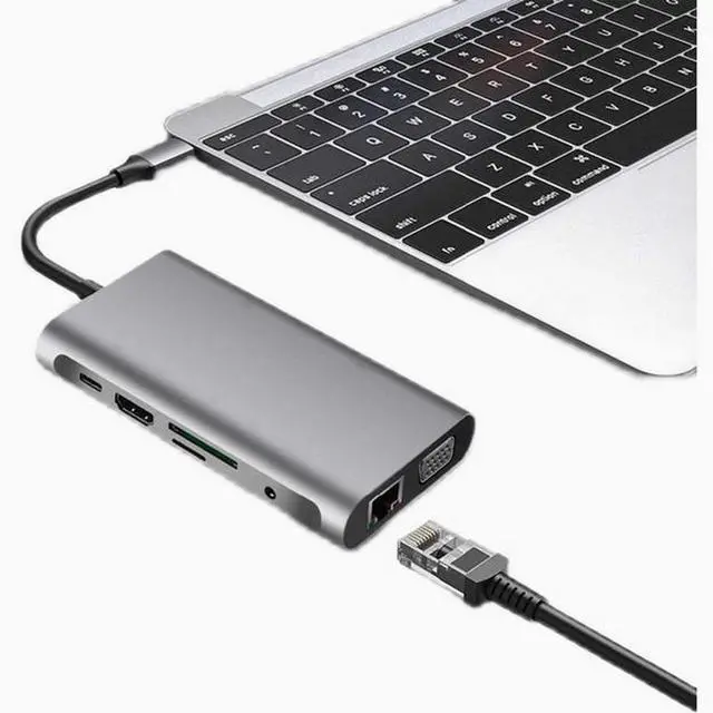 Alt view image 5 of 5 - Type-C 10-in-1 HUB Dock 10 in 1 Laptop Dock hub USB
