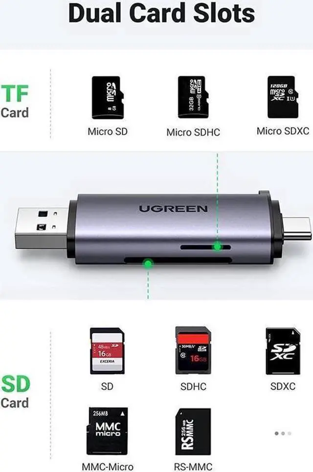 Alt view image 4 of 7 - Micro SD Card Reader USB C USB 3.0 to Memory Card Reader Adapter for External Camera Photo SD SDHC SDXC MicroSD UHS-I Compatible with Computer PC MacBook Air Pro Samsung Galaxy S22 iPad Pro