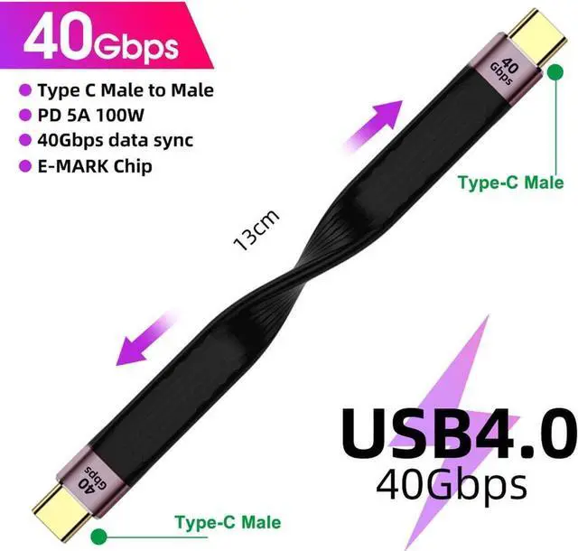 Main image of Short-line(2/5FT) USB C to Type C Cable,Support Thunderbolt 4/3,USB 4, PD 100W Quick Charge,8K 4K Display,40Gbps Data Transfer Sync. Transfer for External Docking,MacBook,Phone,PowerBank.