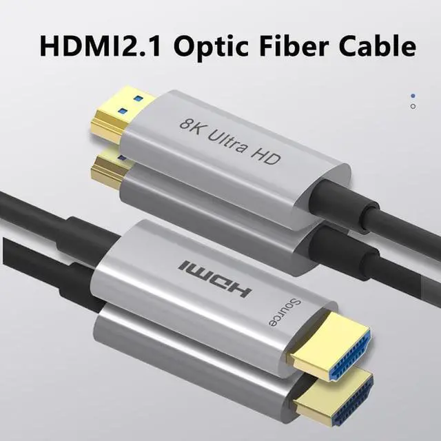 Alt view image 2 of 7 - 8K HDMI Fiber Optic Cable 2.1, 16FT Ultra 48Gbps High Speed HDMI Cable, -4K@120Hz 8K@60Hz, eARC, HDR10, DTS:X, HDCP 2.2 & 2.3, Compatible with PS4/5,Blu-ray, Monitor,PC and More, Silver