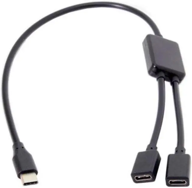 Alt view image 6 of 7 - Aomoproing Type-C to Dual Ports USB-C Female Hub Cable For Laptop PC & Mouse & Flash Disk