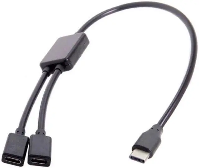 Alt view image 4 of 7 - Aomoproing Type-C to Dual Ports USB-C Female Hub Cable For Laptop PC & Mouse & Flash Disk