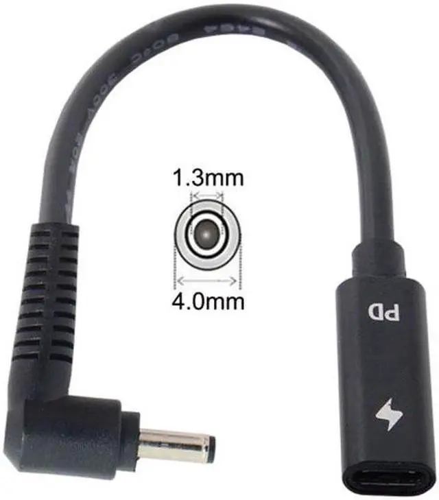 Alt view image 2 of 5 - Aomoproing Type C USB-C Female Input to DC 4.0*1.3mm Power PD Charge Cable fit for Laptop 18-20V