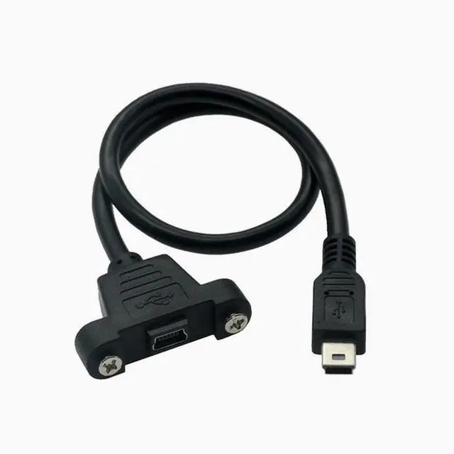 Main image of mini usb male to female extension cable with ear strap screw holes Secure the panel cable 1.5m