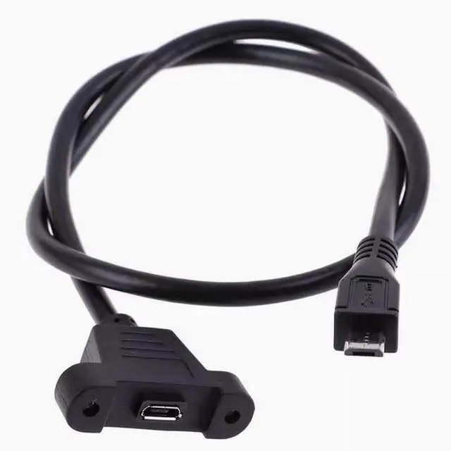 Alt view image 4 of 4 - mini usb male to female extension cable with ear strap screw holes Secure the panel cable 1.5m