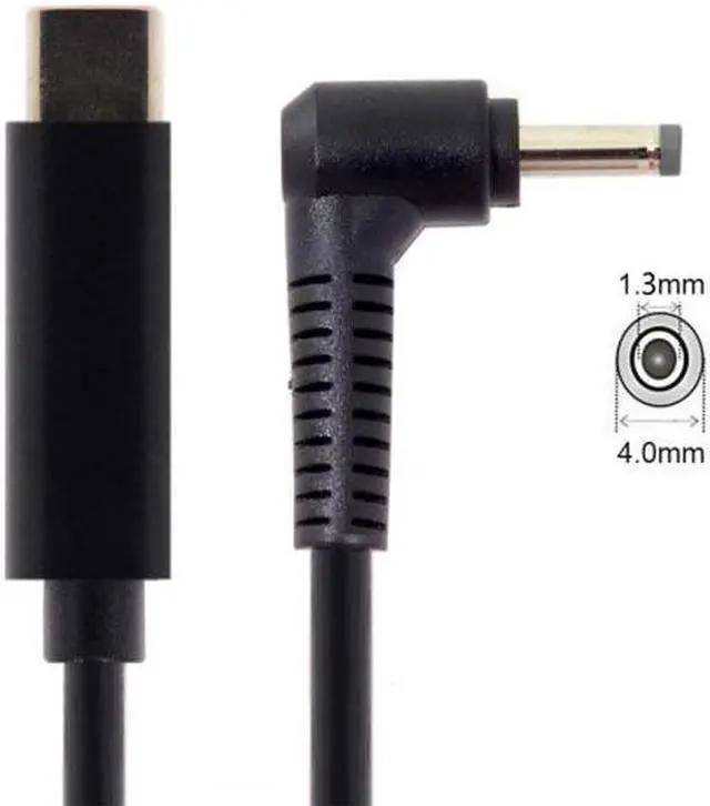 Alt view image 5 of 5 - Aomoproing  Type C USB-C Input to DC 4.0*1.3mm Power PD Charge Angled Cable for Laptop 18-20V