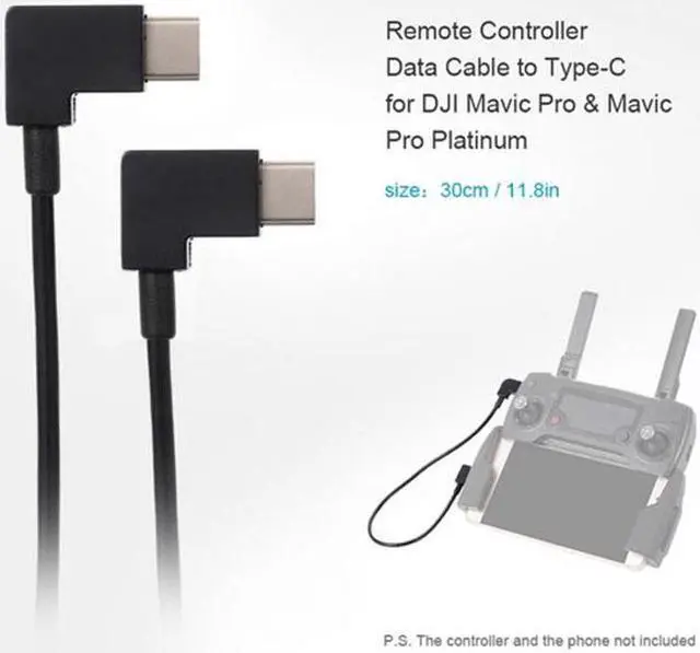 Alt view image 3 of 5 - Aomoproing Remote Controller Data Cable Type-C to Type-C for FPV DJI Mavic Pro Platinum Accessories