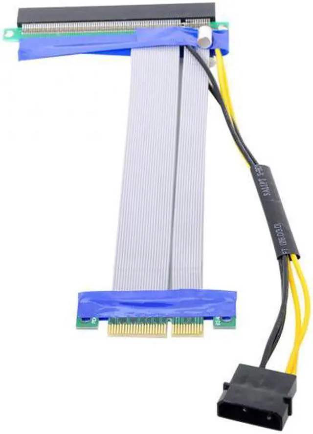 Alt view image 2 of 7 - Aomoproing  PCI-E Express 4x to 16x Flex Cable Extender Converter Riser Card Adapter with 4pin Power 15cm