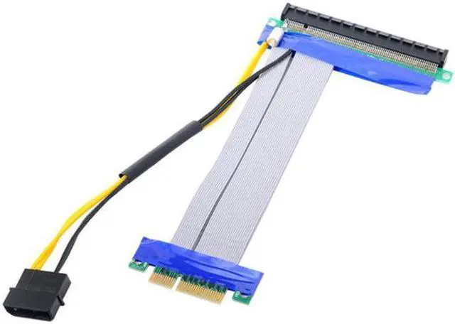 Alt view image 6 of 7 - Aomoproing  PCI-E Express 4x to 16x Flex Cable Extender Converter Riser Card Adapter with 4pin Power 15cm