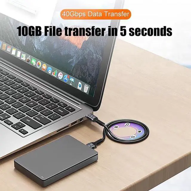 Alt view image 4 of 6 - Gen3 40Gbps USB 4.0 Type C to C 240W Fast Charging Cable 3FT, 240W Type C To USB C Fast Charging Cables 48V 5A USB4 PD3.1 QC5.0 Full Function Thunderbolt 3/4 40Gbps 8K 60Hz Video Data Cable