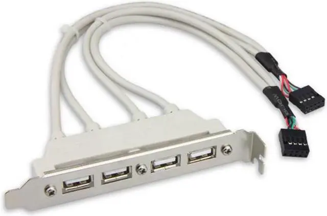 Alt view image 6 of 7 - Aomoproing PCI-E 4 Ports USB 2.0 Female Screw to Motherboard 9pin Header Cable with Bracket