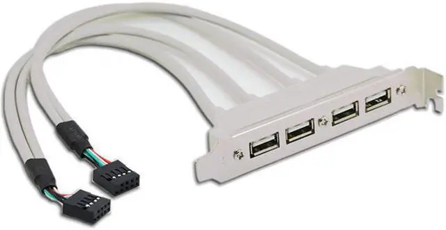 Alt view image 4 of 7 - Aomoproing PCI-E 4 Ports USB 2.0 Female Screw to Motherboard 9pin Header Cable with Bracket