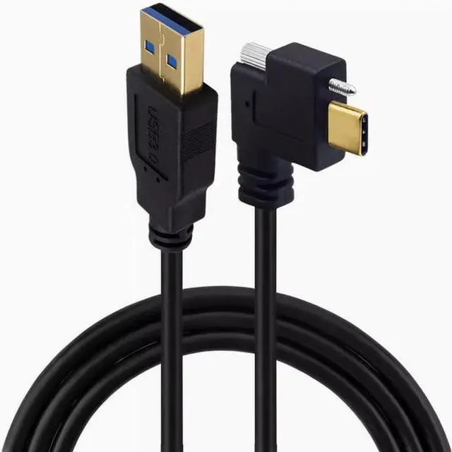 Main image of Elbow with screw Type-C to USB 3.0 public industrial camera SLR gold-plated port lock panel 3.1 data cable Bend up and down 0.3M 3m