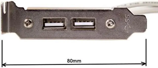 Alt view image 5 of 7 - Aomoproing  Low Profile 8cm Height USB 2.0 Female Back panel to Motherboard 9pin cable with PCI bracket 30cm