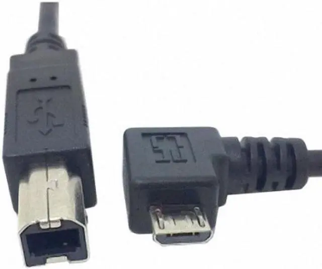 Alt view image 4 of 7 - Aomoproing Left Angled 90 Degree Micro USB OTG to Standard B Type Printer Scanner Hard Disk Cable 60cm